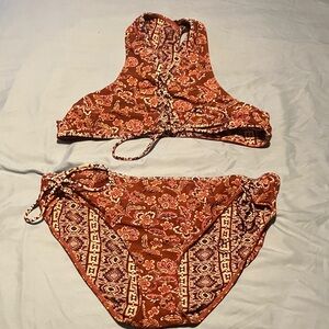 No Boundaries Floral Bikini Set - Red and White